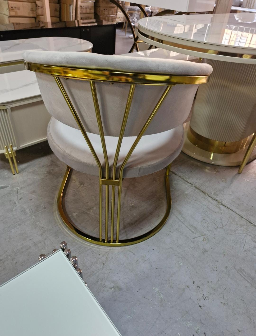 Gold and grey dining chair 