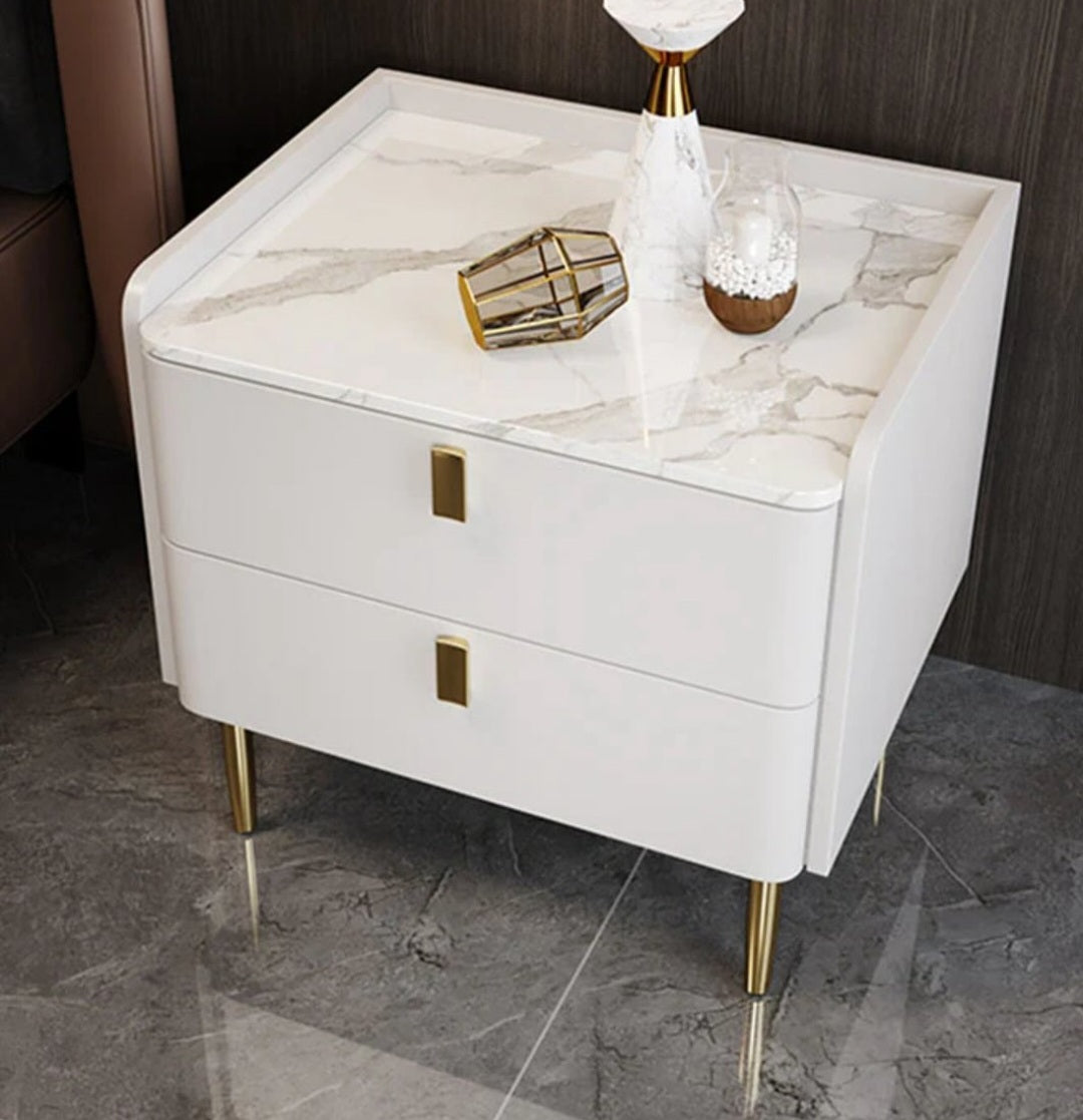 White and gold pedestal 