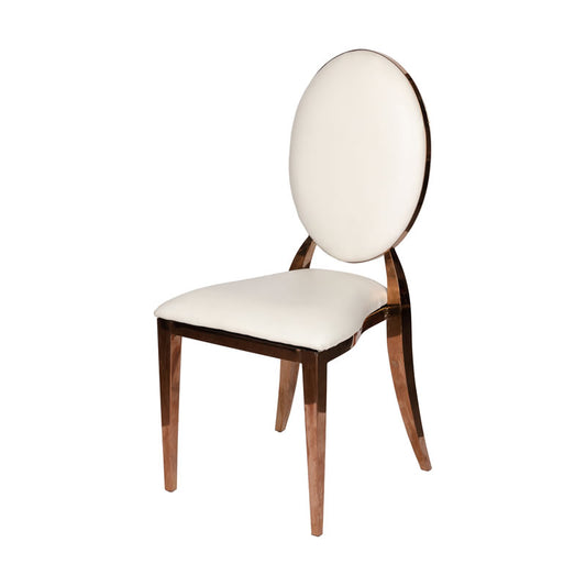 Rose gold and white dining chair 