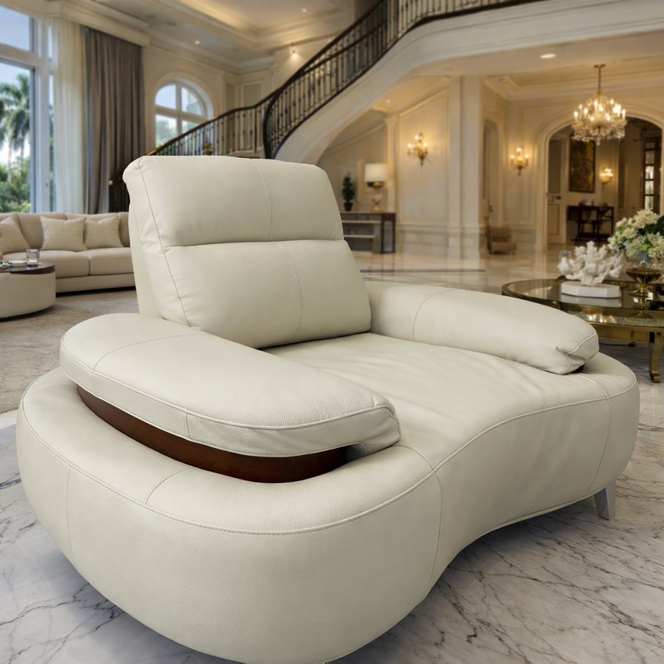 Leather cream smart lounge set