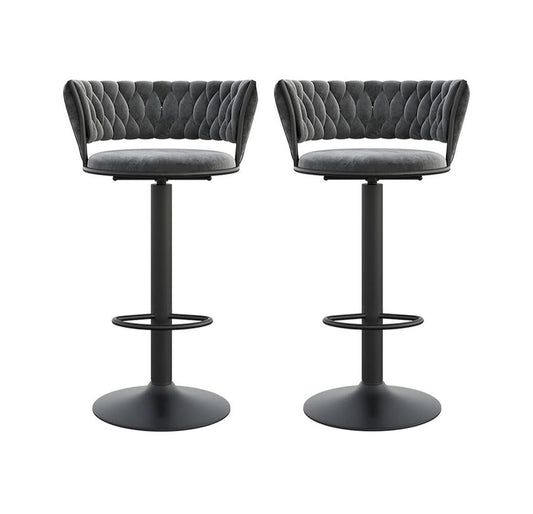 grey and black bar chairs