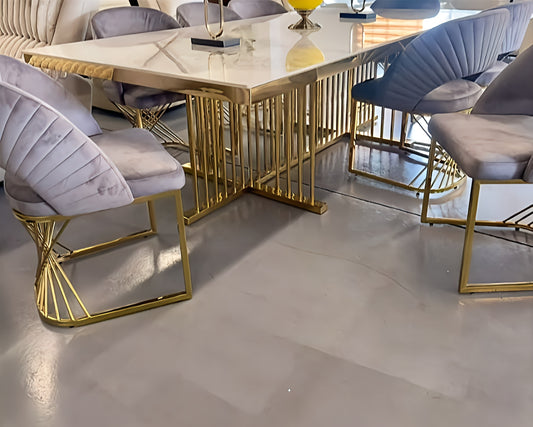 Grey and gold dining set