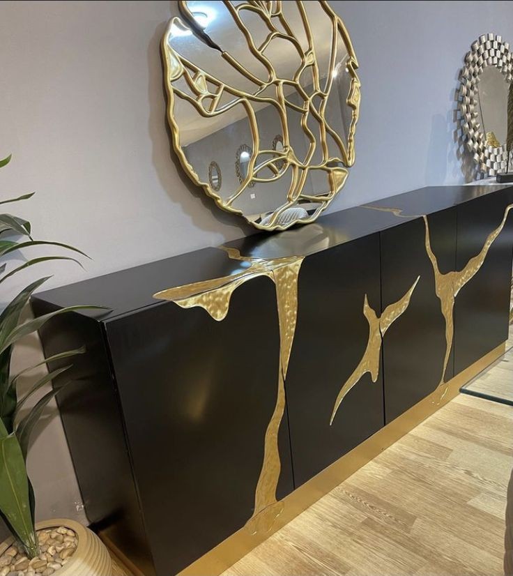 black gold sideboard