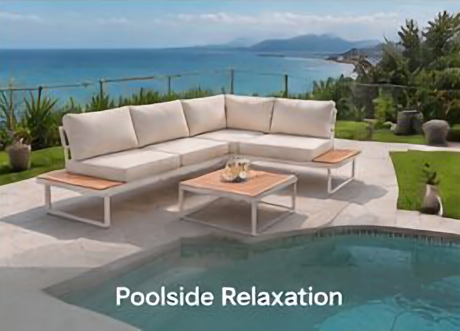 Corner patio set with coffee table