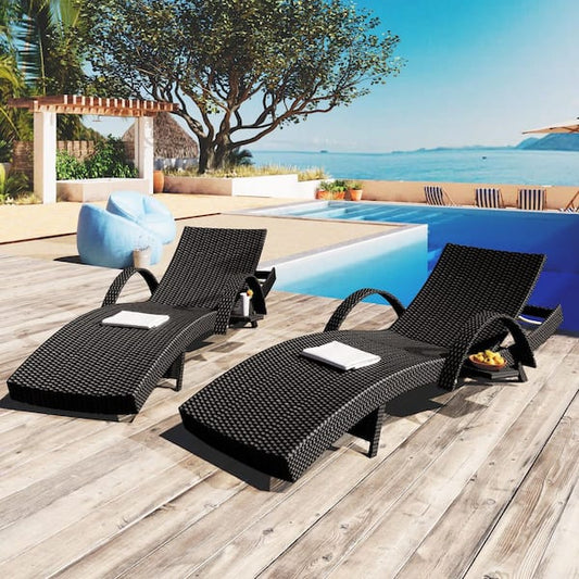 Outdoor pool loungers with handles 
