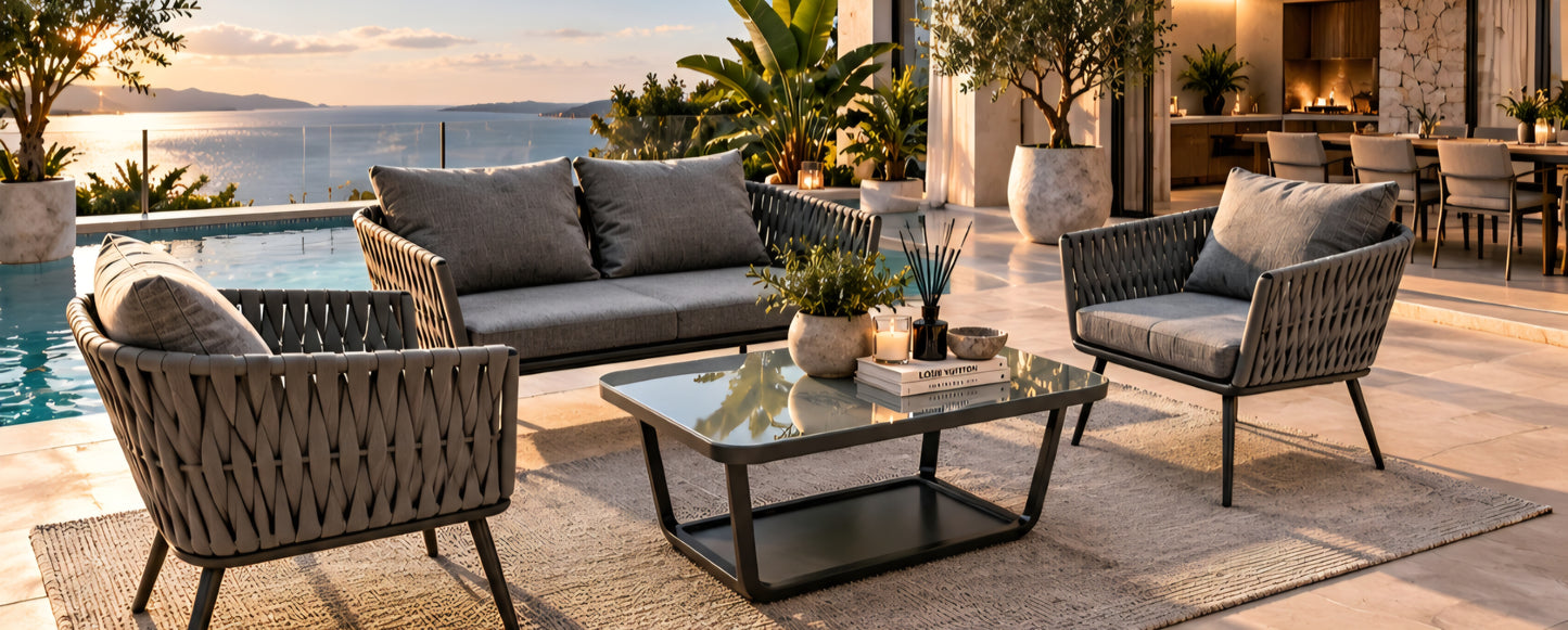 Grey outdoor lounge set 