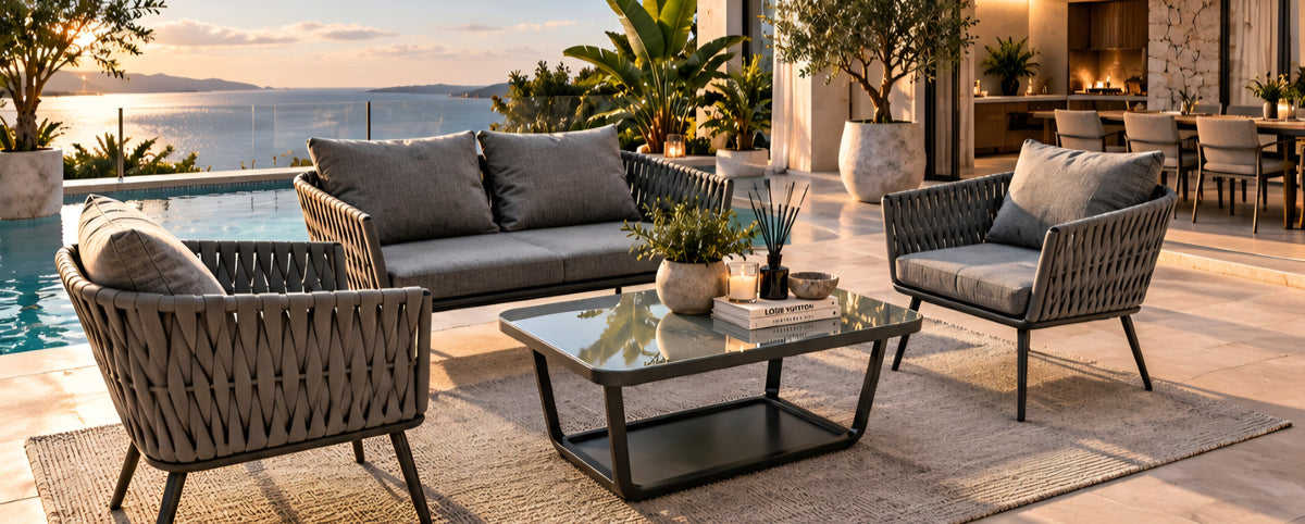 Grey outdoor lounge set 