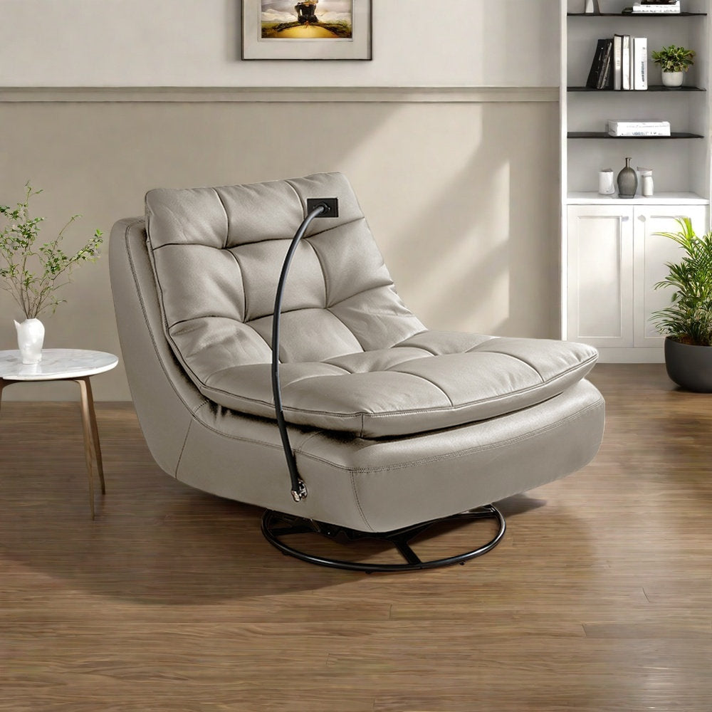 Leather Swivel rocking chair 