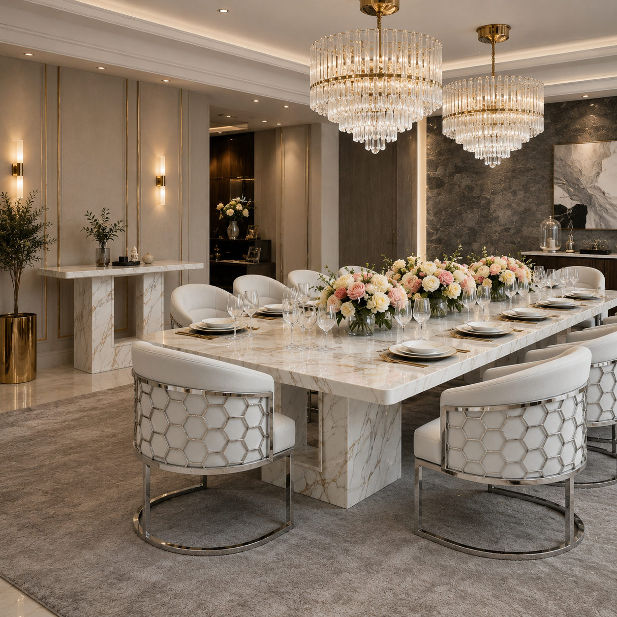 Marble console server table 