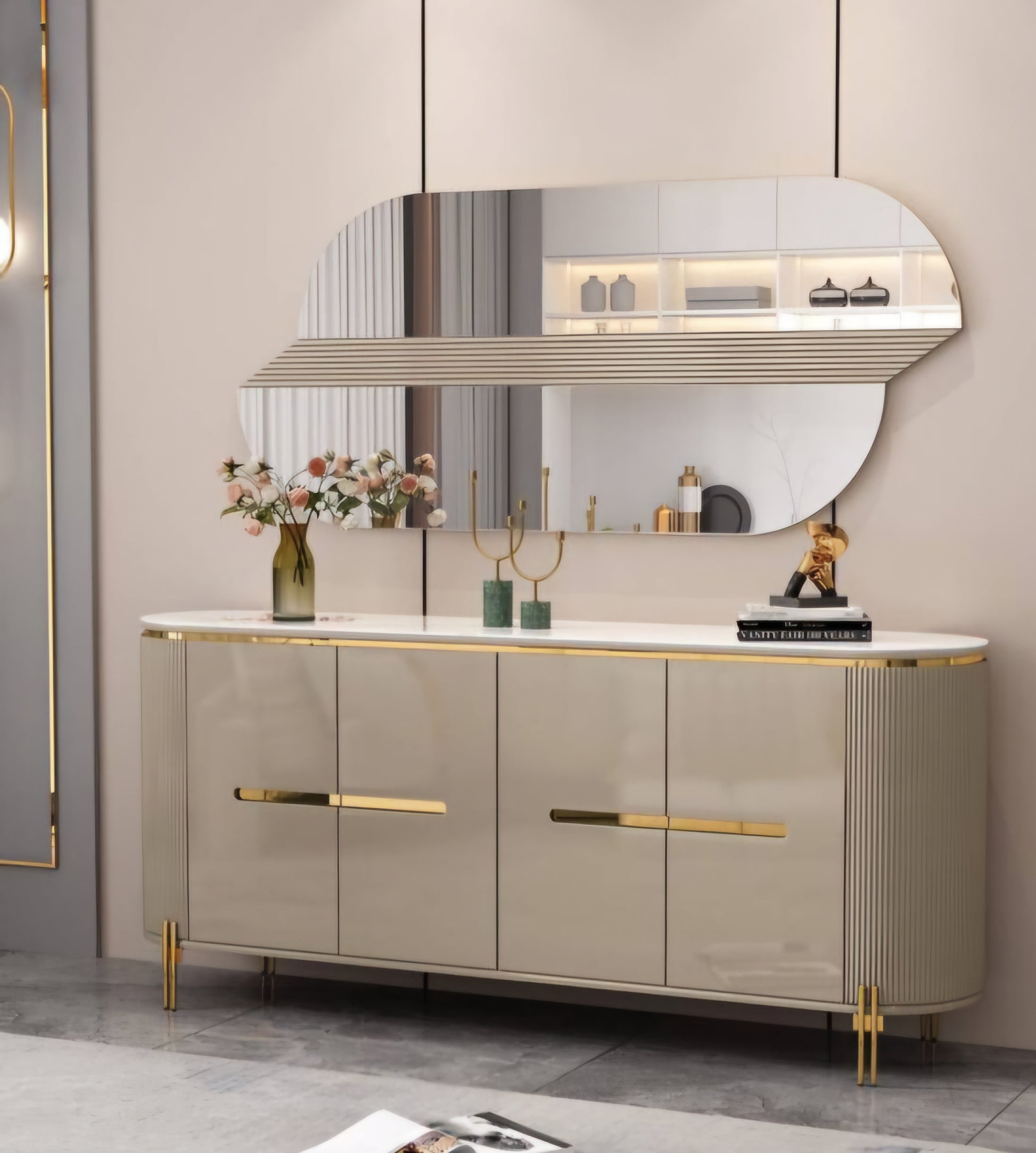 Sideboard and mirror set