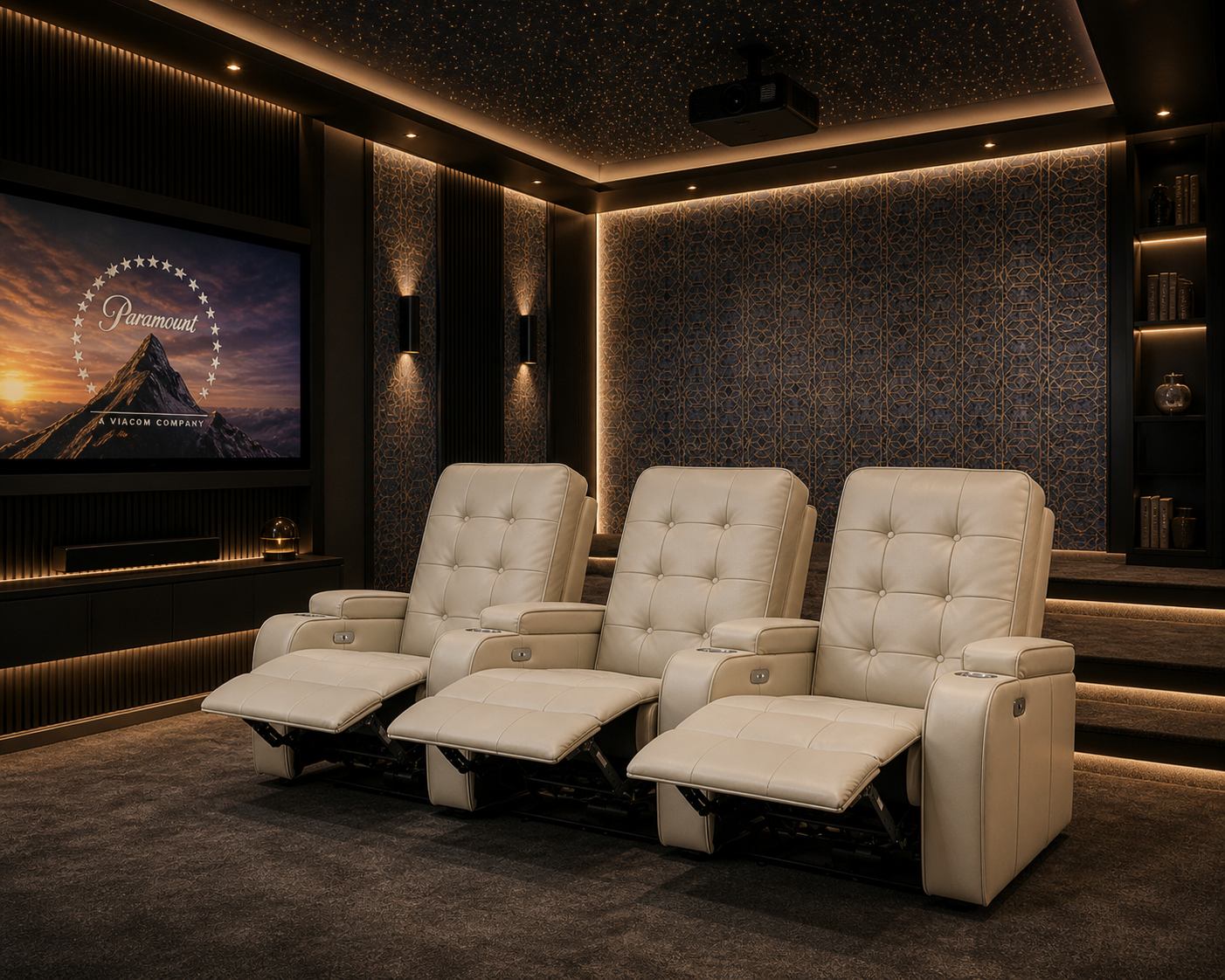 3 seater cinema recliner set beige leather 