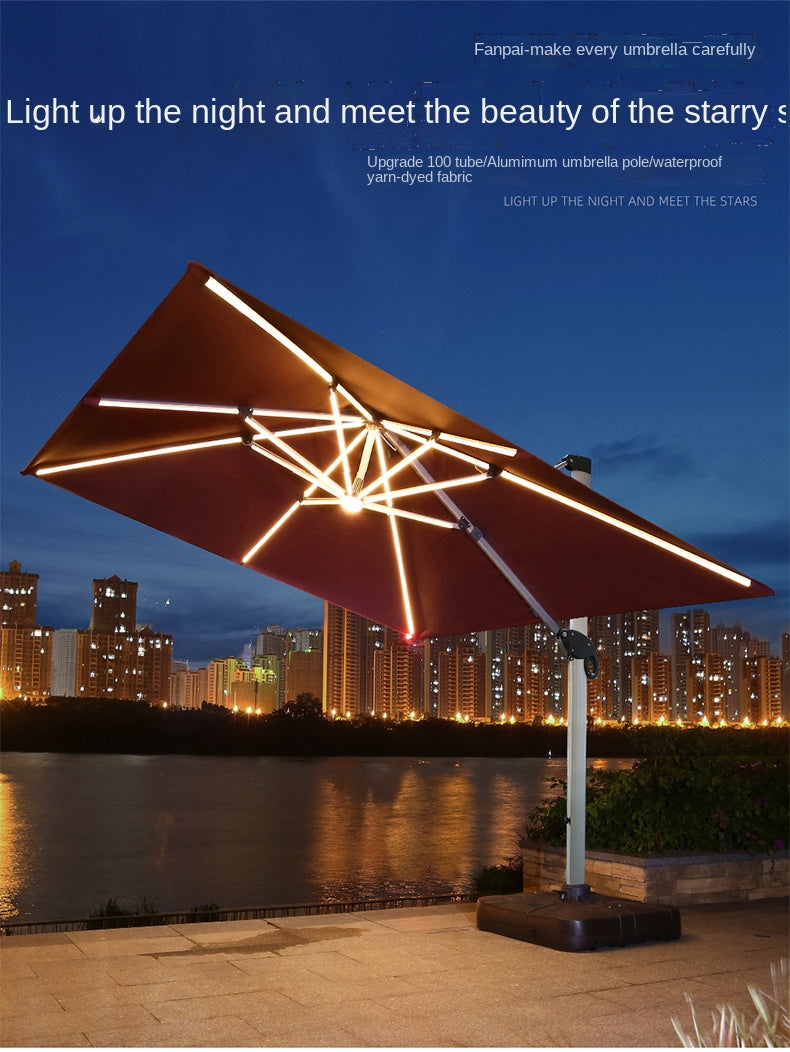 Solar LED Cantilever Umbrella 