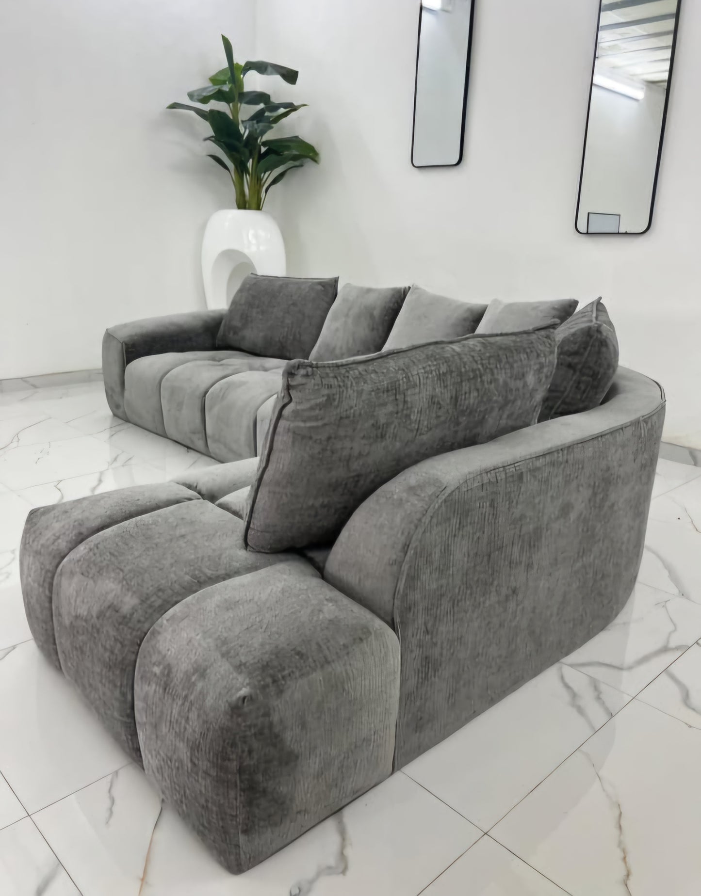 Luxury grey corner couch