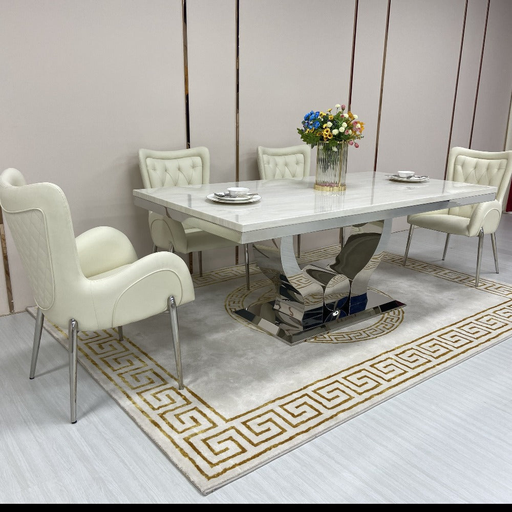 8 seater marble dining set