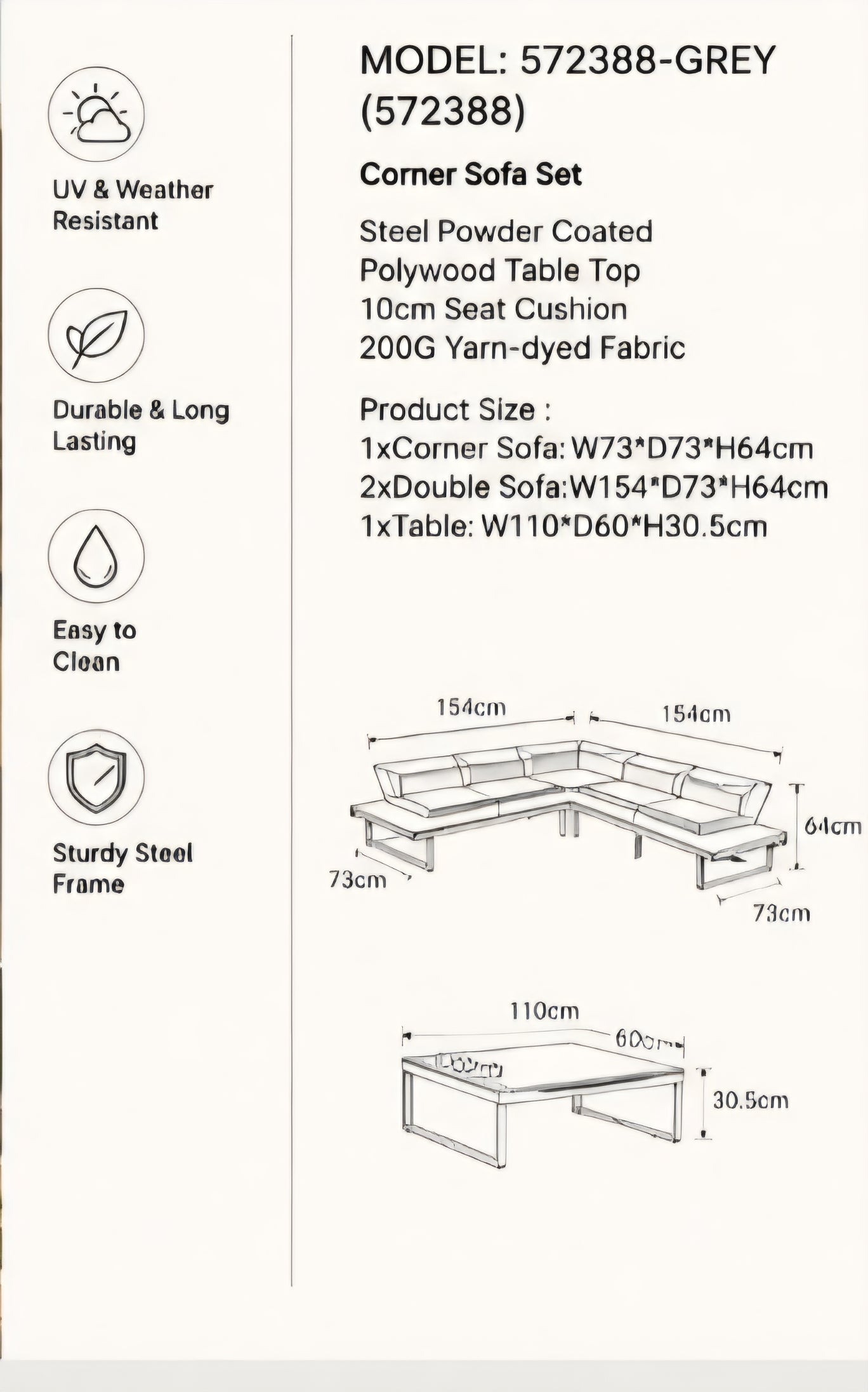 Laguna corner outdoor set