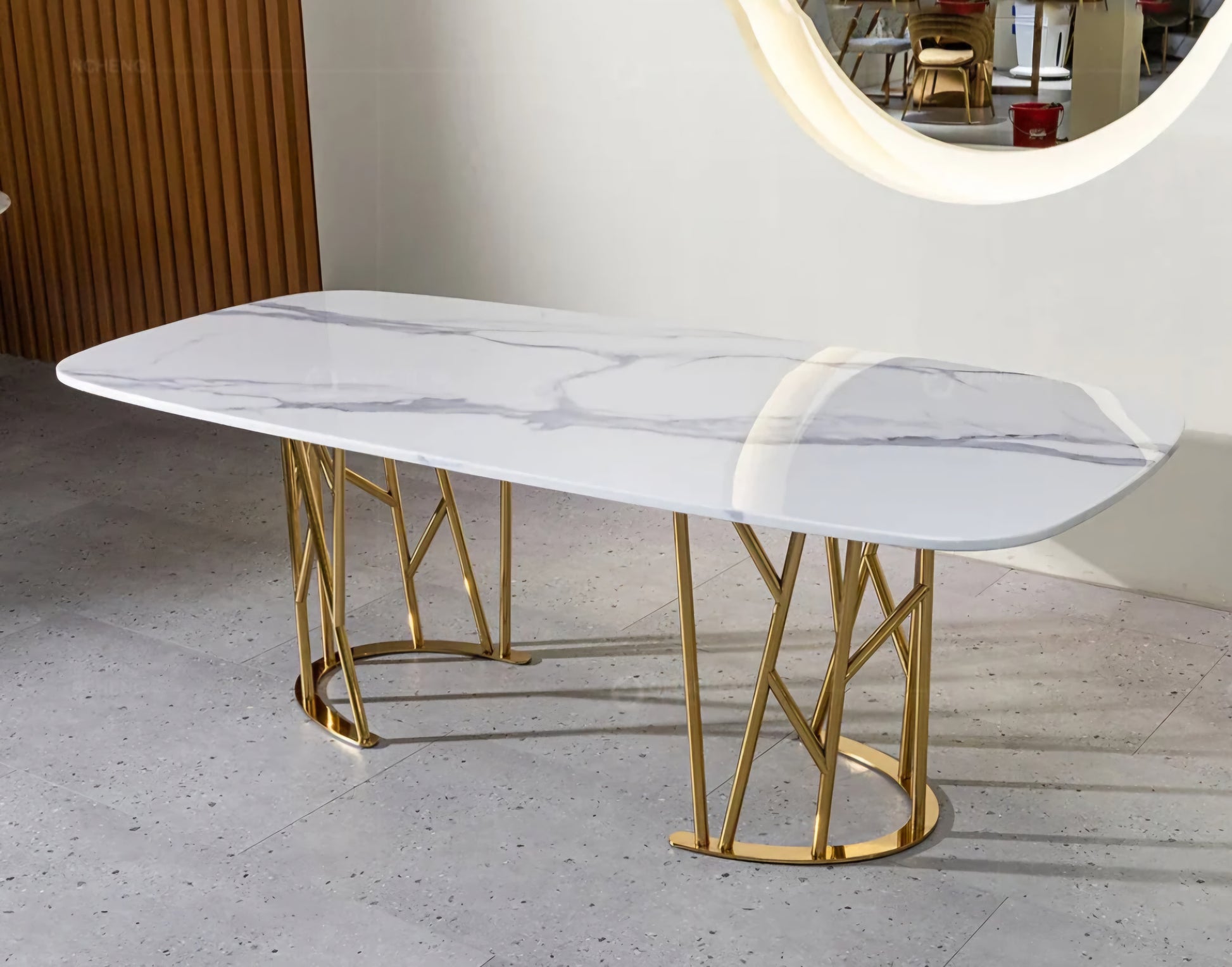 Gold 8 seater dining table