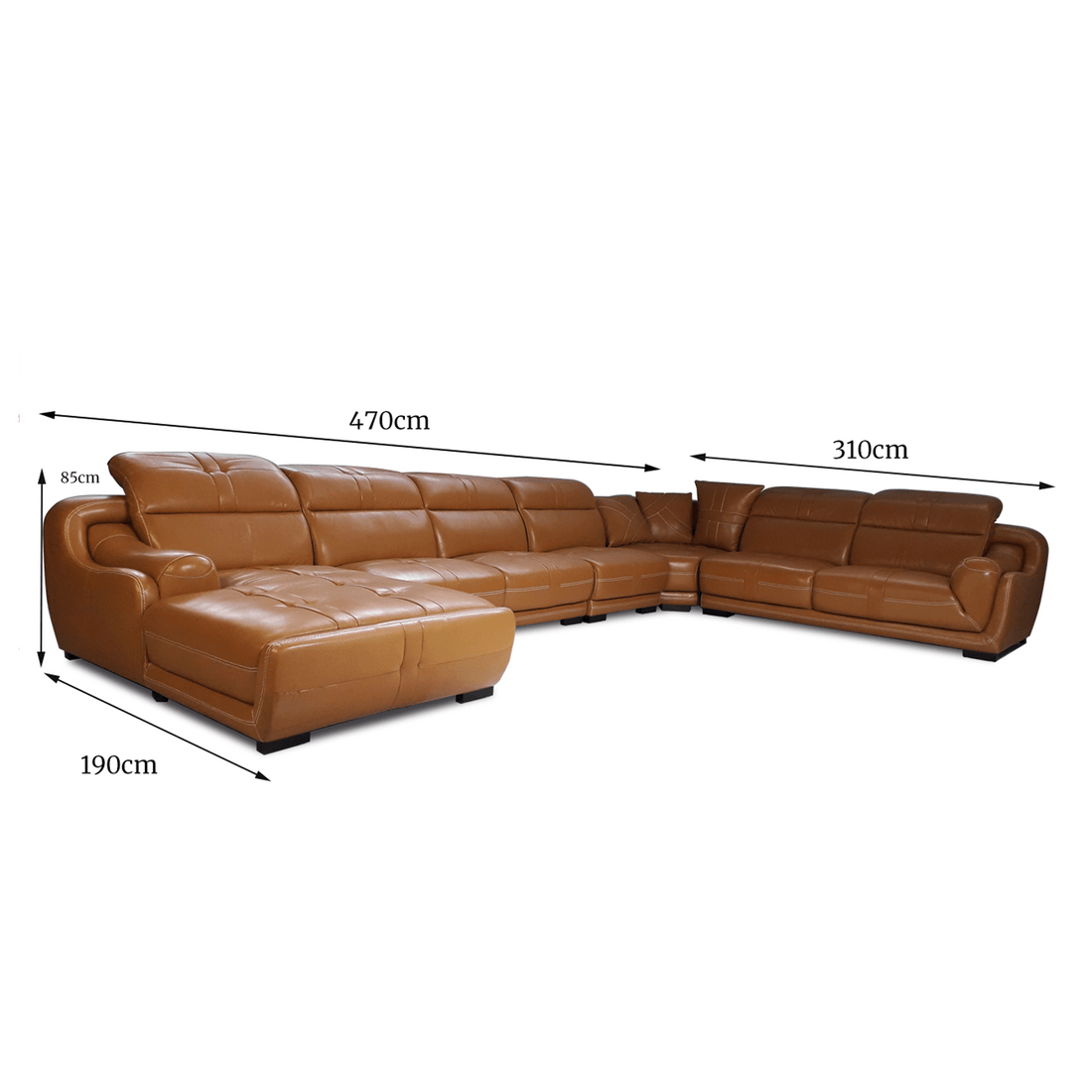 Genuine leather corner lounge suite cinema