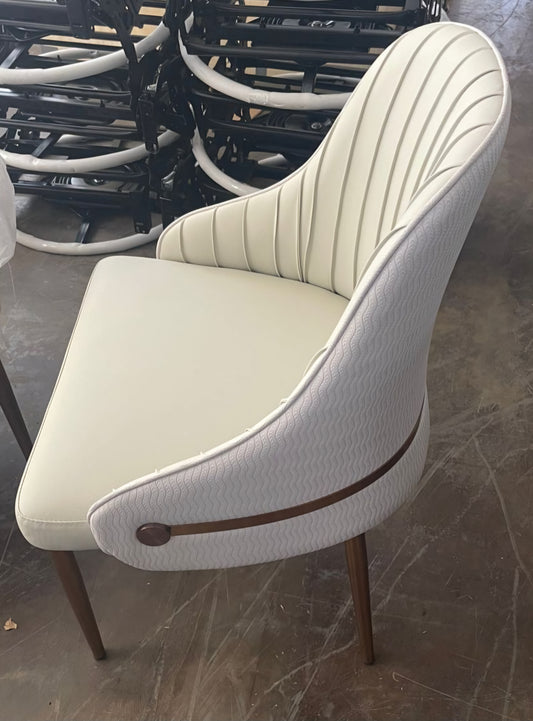 white gold dining chair