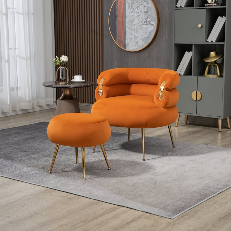 Orazio accent chair with matching ottoman