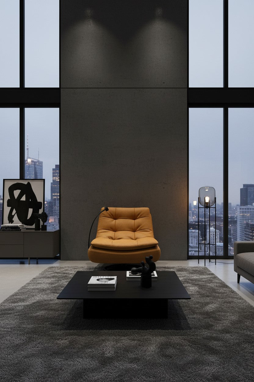 Leather Swivel rocking chair 