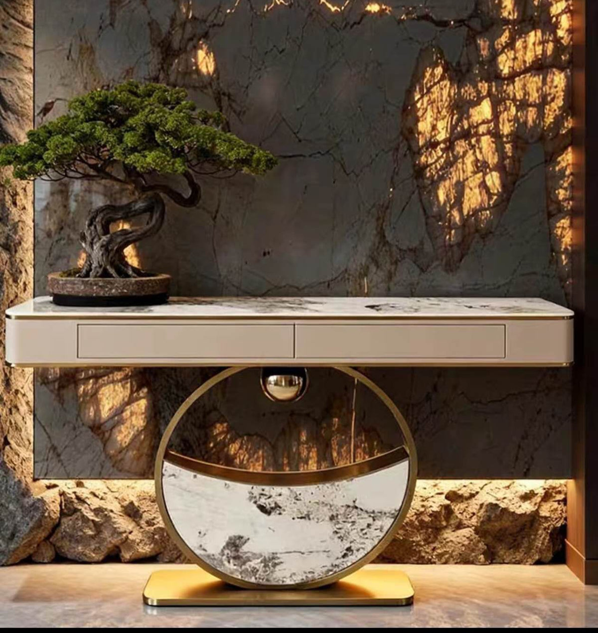 Linea Marble Console Perugia luxe marble console – Posh Spaces