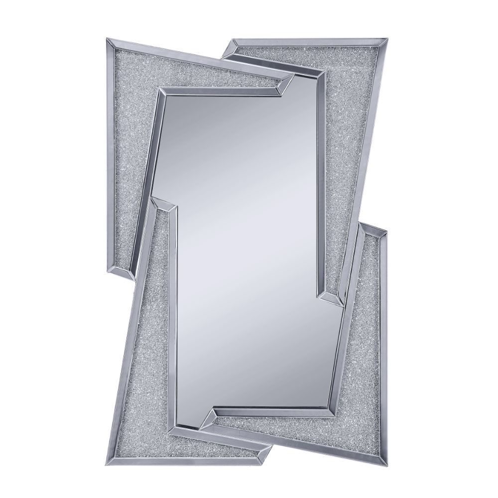 silver crushed diamond mirror