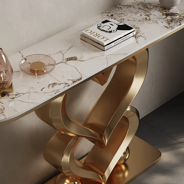 gold marble console table