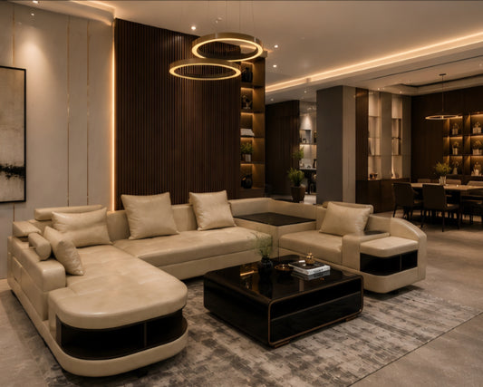 Leather corner couch 
