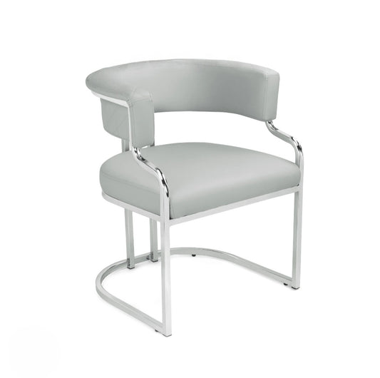Grey and silver low dining chair 