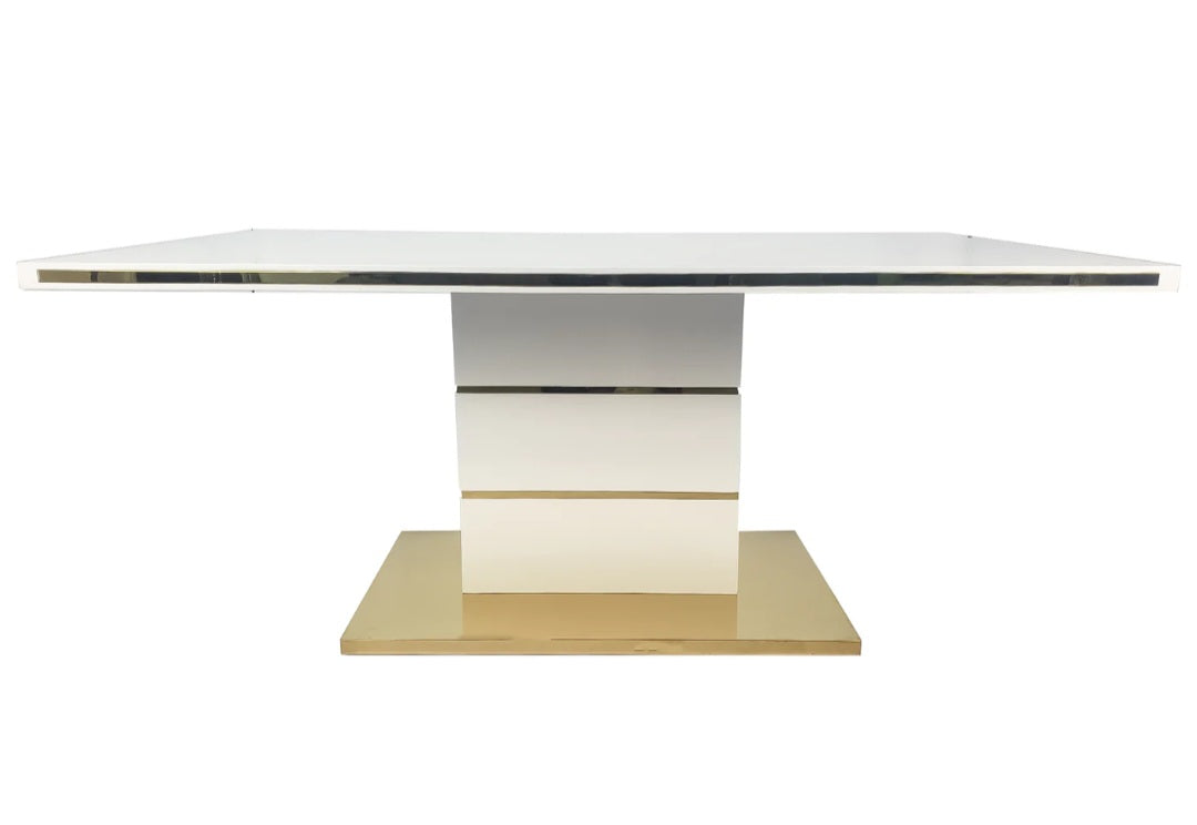 white gold dining table