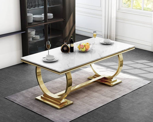 Gold marble dining table 