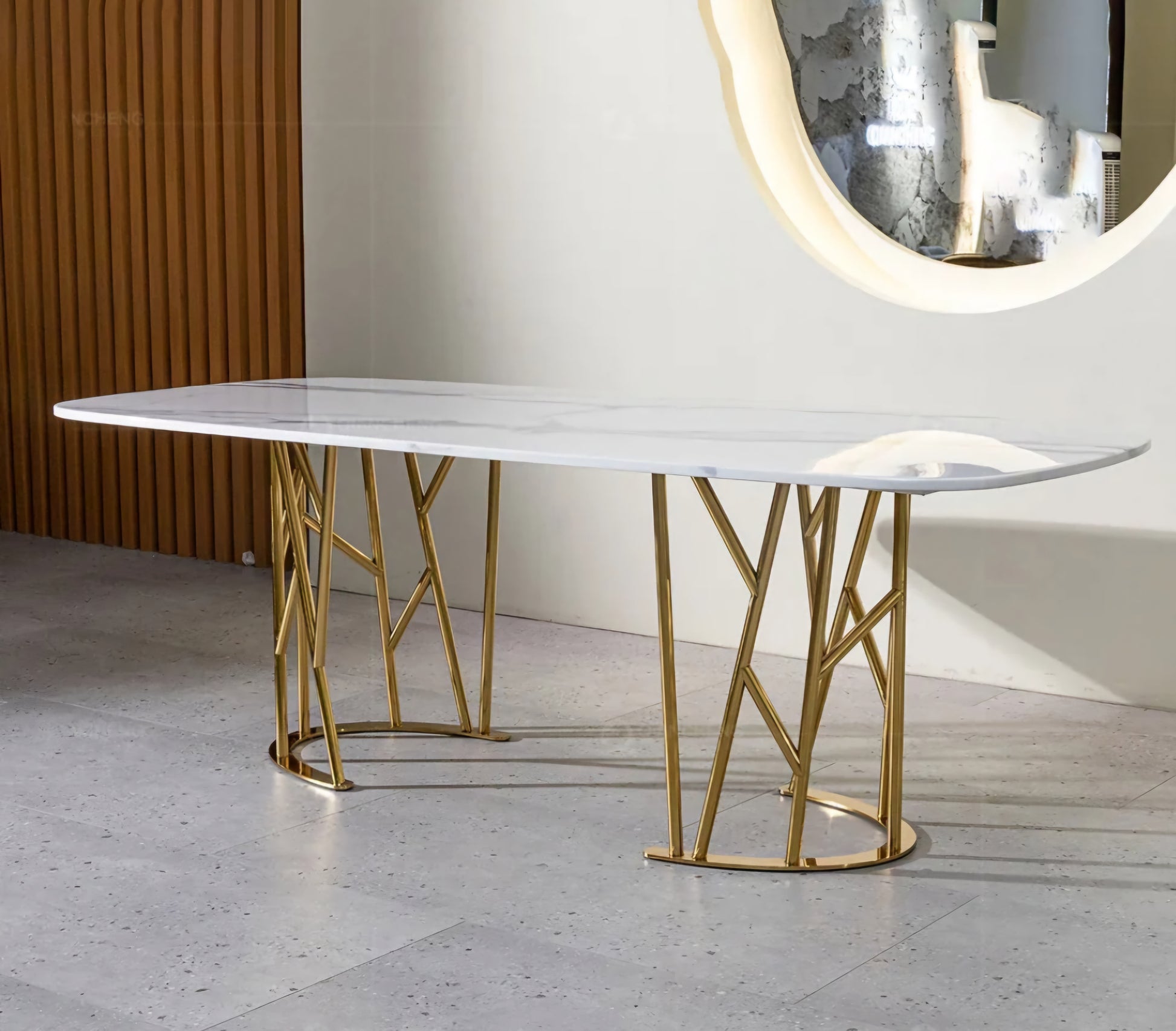 Gold 8 seater dining table