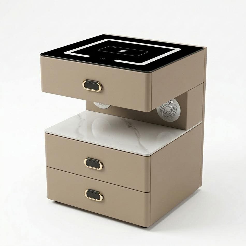Smart wireless charging pedestal beige 