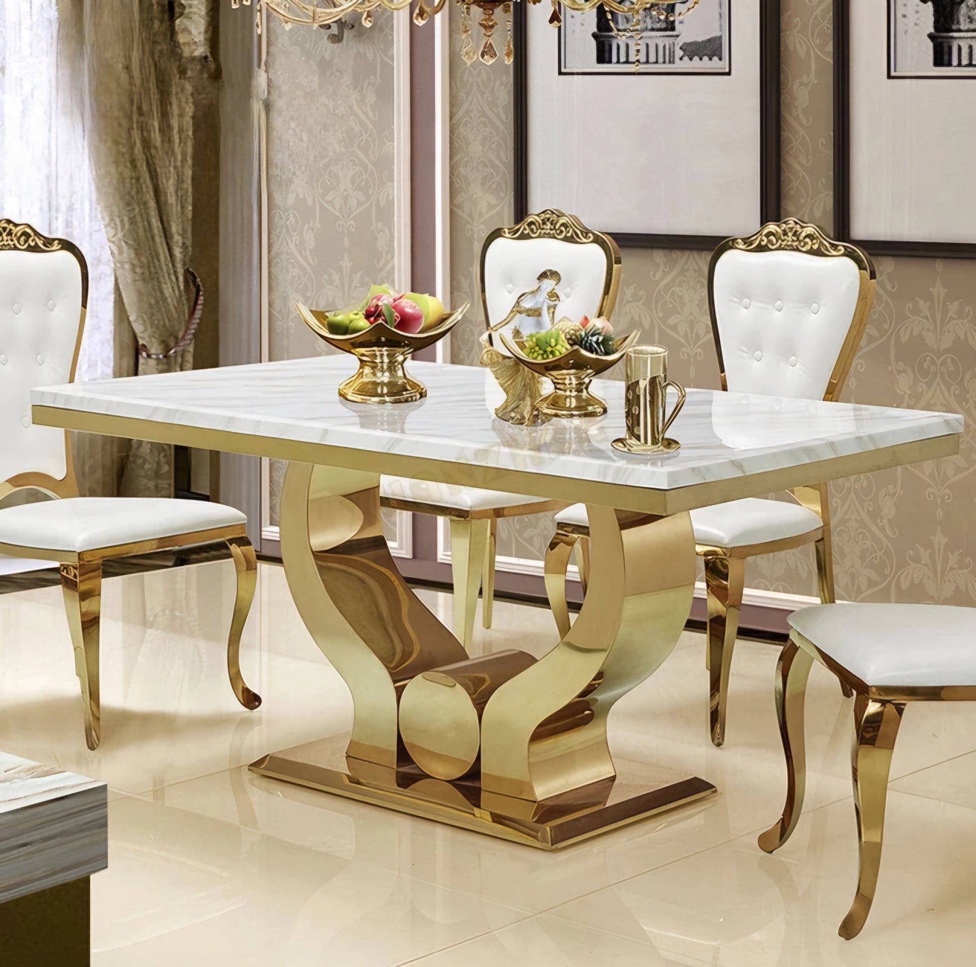 Monaco Gold marble dining table 