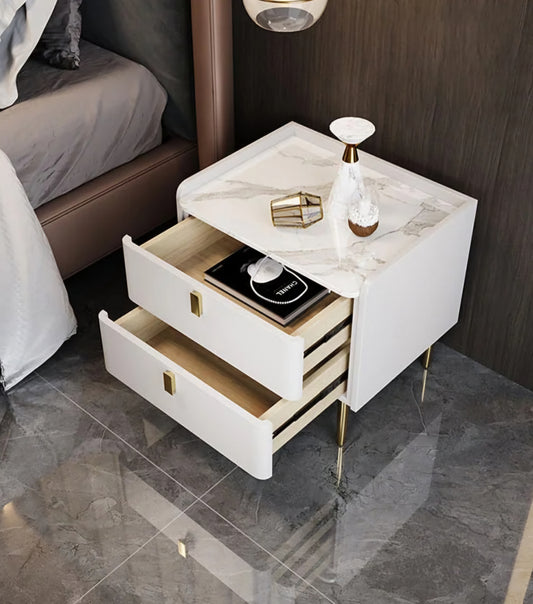 White and gold pedestal 