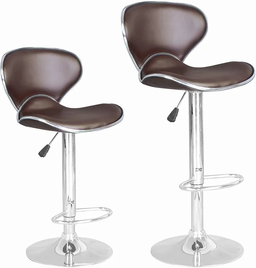 Brown and silver bar stool