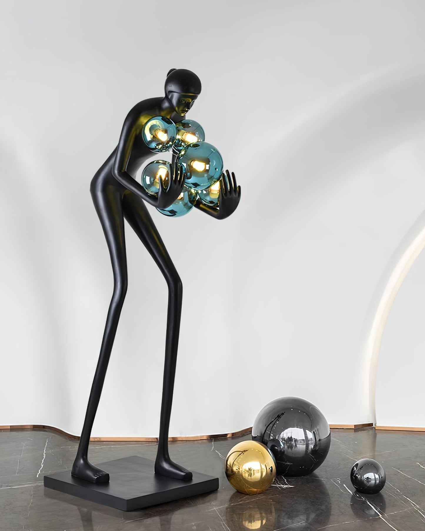 Lady life size sculpture lamp