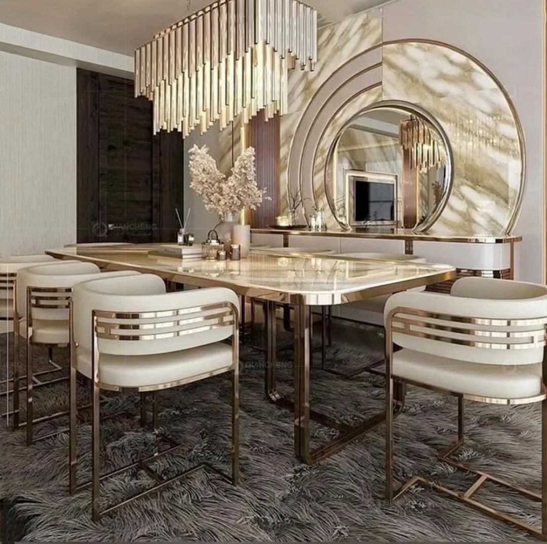 White and gold luxury dining chair 