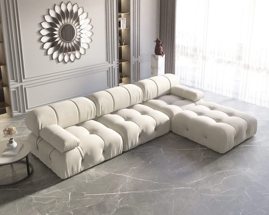 White l shape couch 