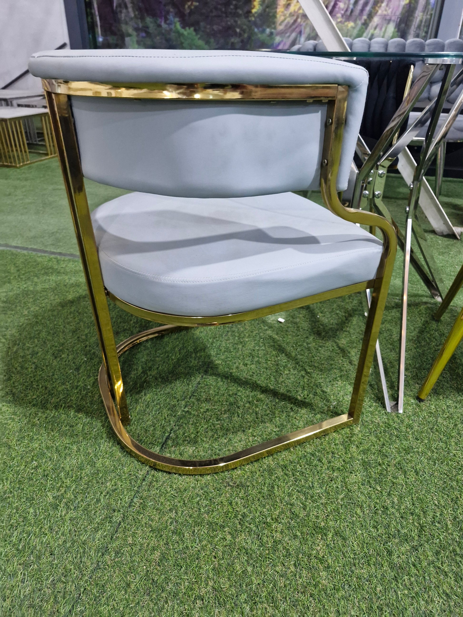 Blue gold dining chair 