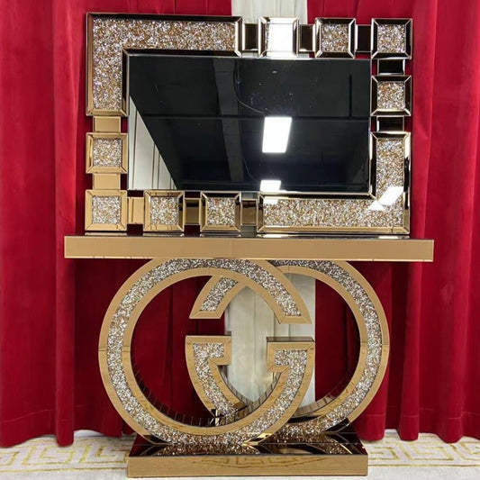 gucci diamond console and mirror rose gold