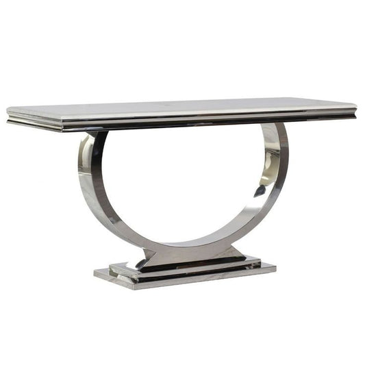 silver marble console table