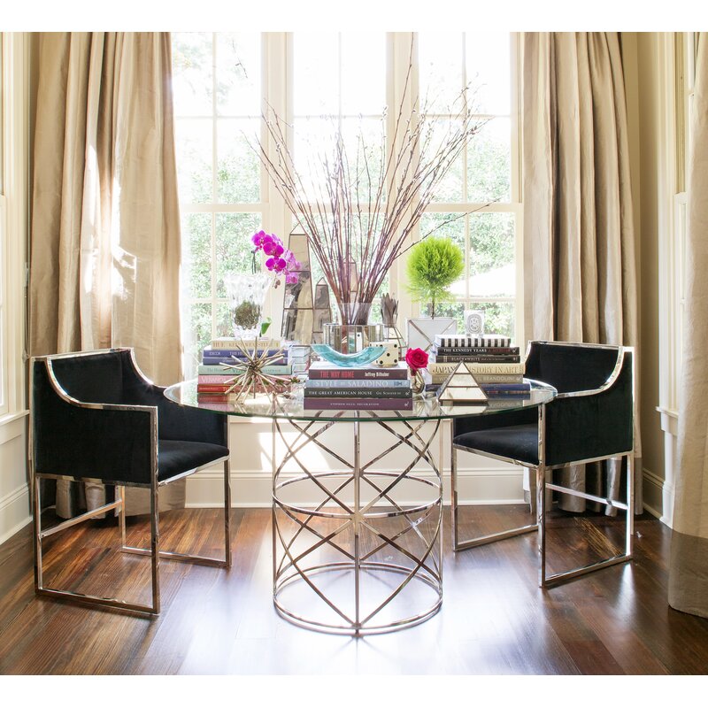 black and silver dining chairs