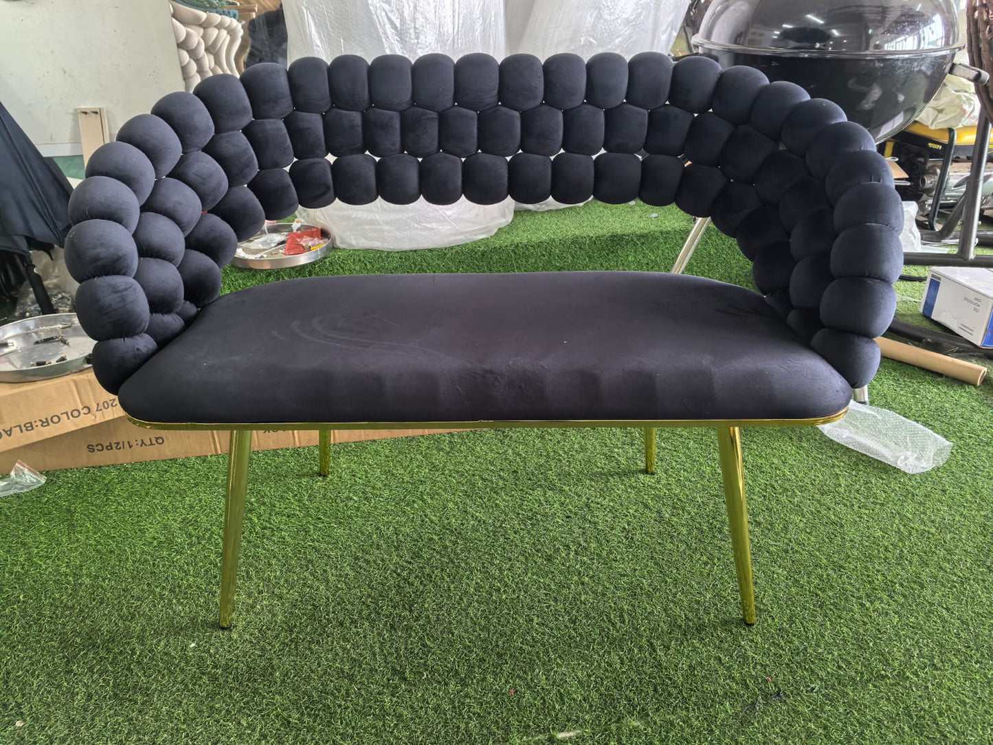 Black bubble Bench velvet