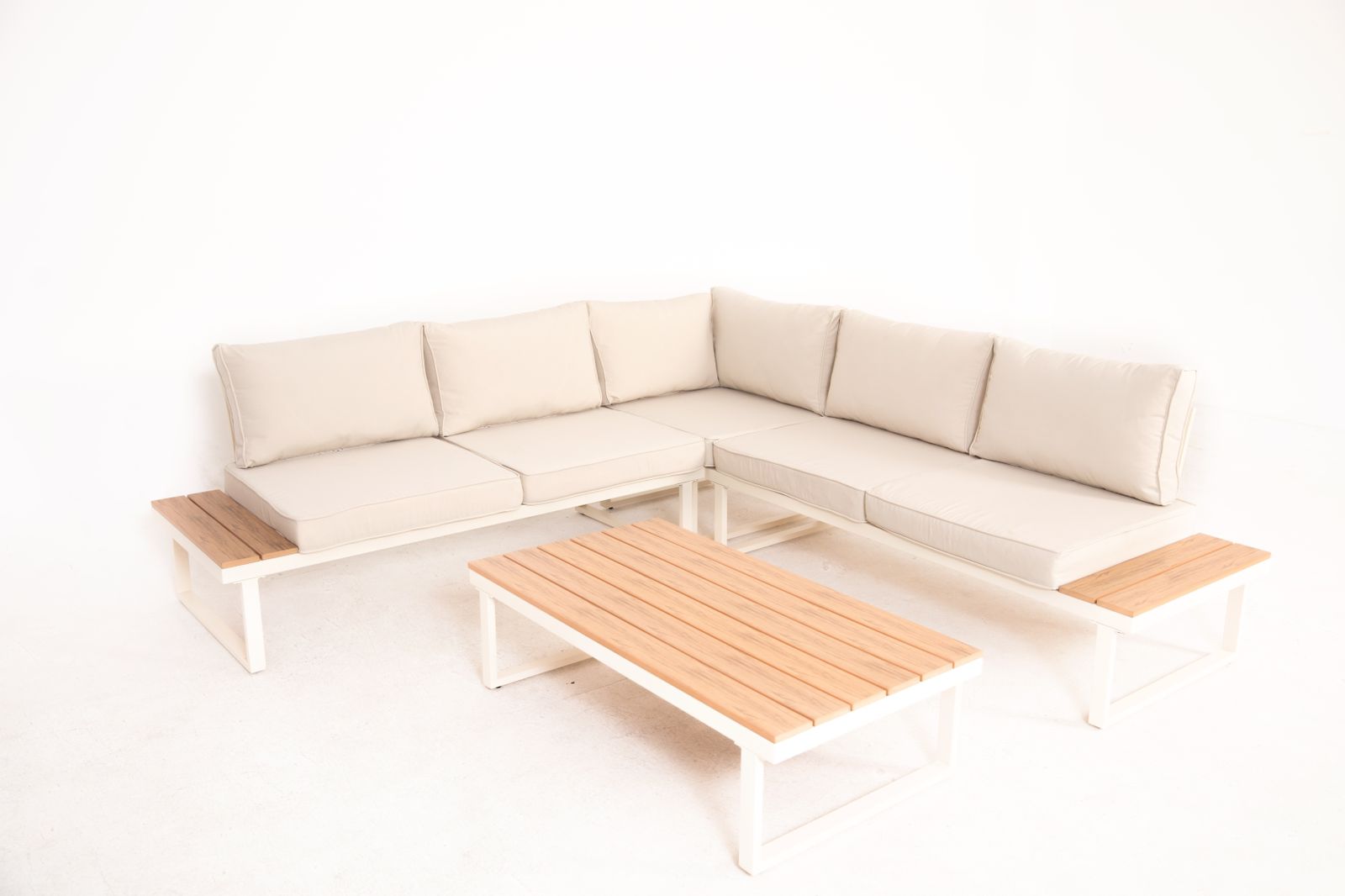 Cream corner patio set