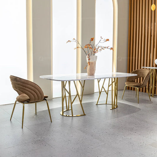 Gold 8 seater dining table