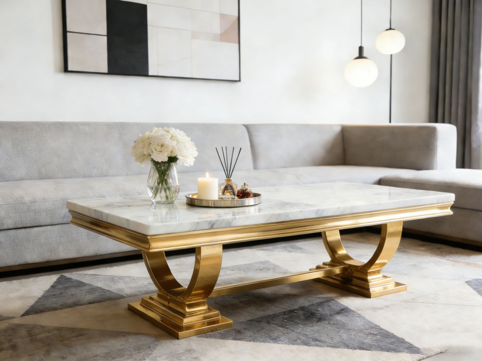 Gold marble coffee table 