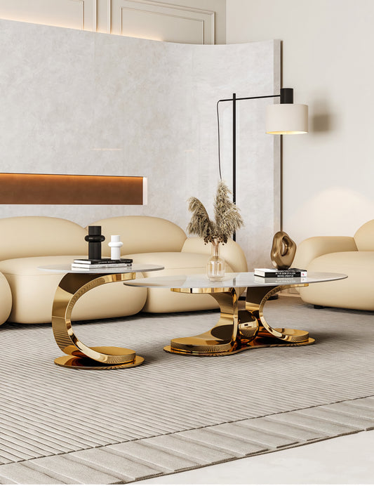 Gold marble Coffee table set 