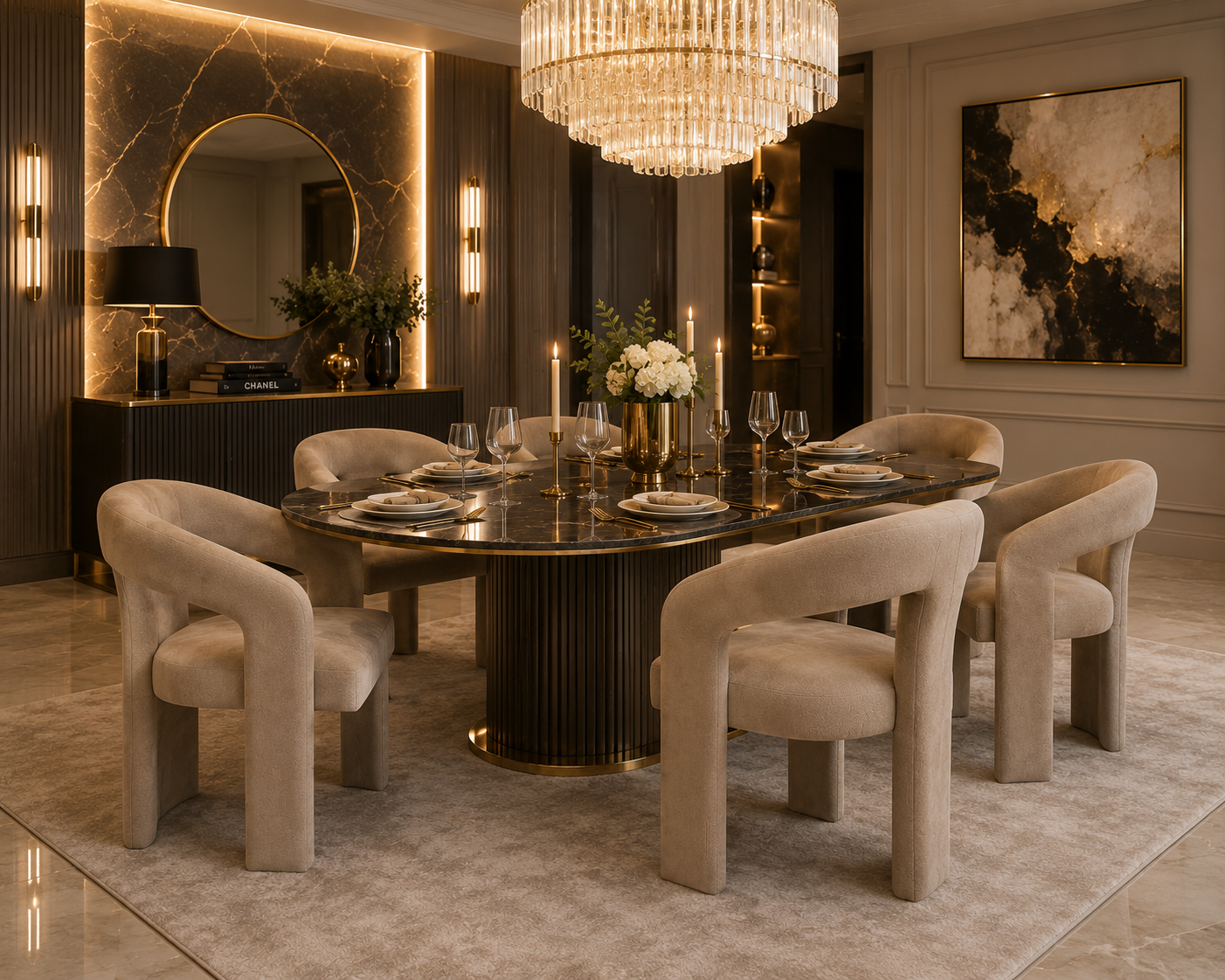Modern dining tub chairs velvet