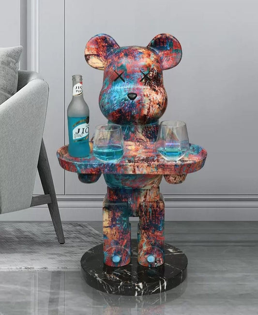 Quirky teddy drinks side table